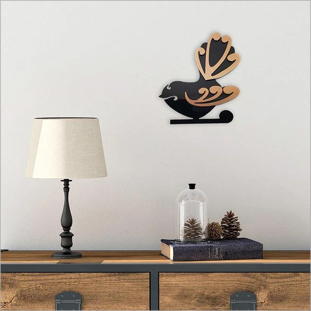 Koru Fantail: Two-Tone Bird Art - Fly into Your Home!