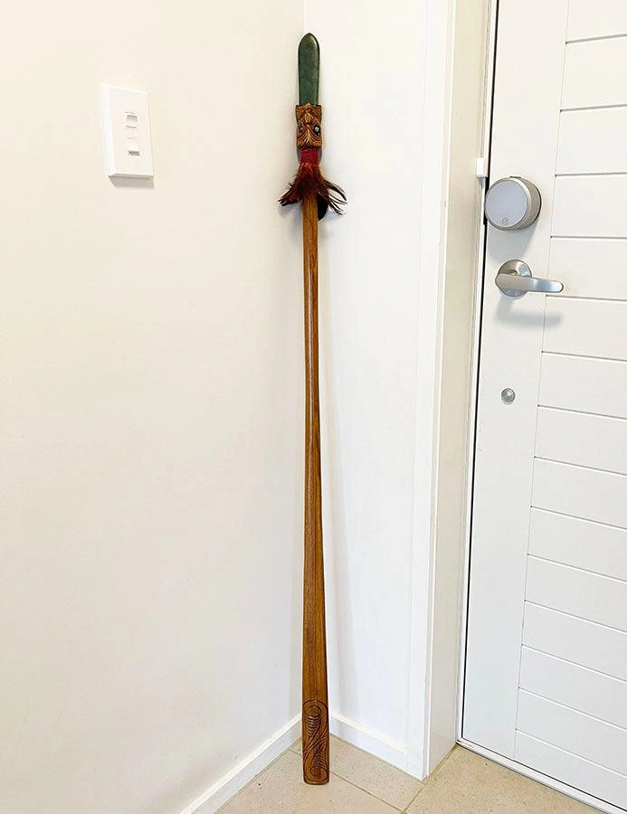 Greenstone Taiaha: Epic Full Size. Stand It Up (Optional) or Display It. A Warrior's Legacy!